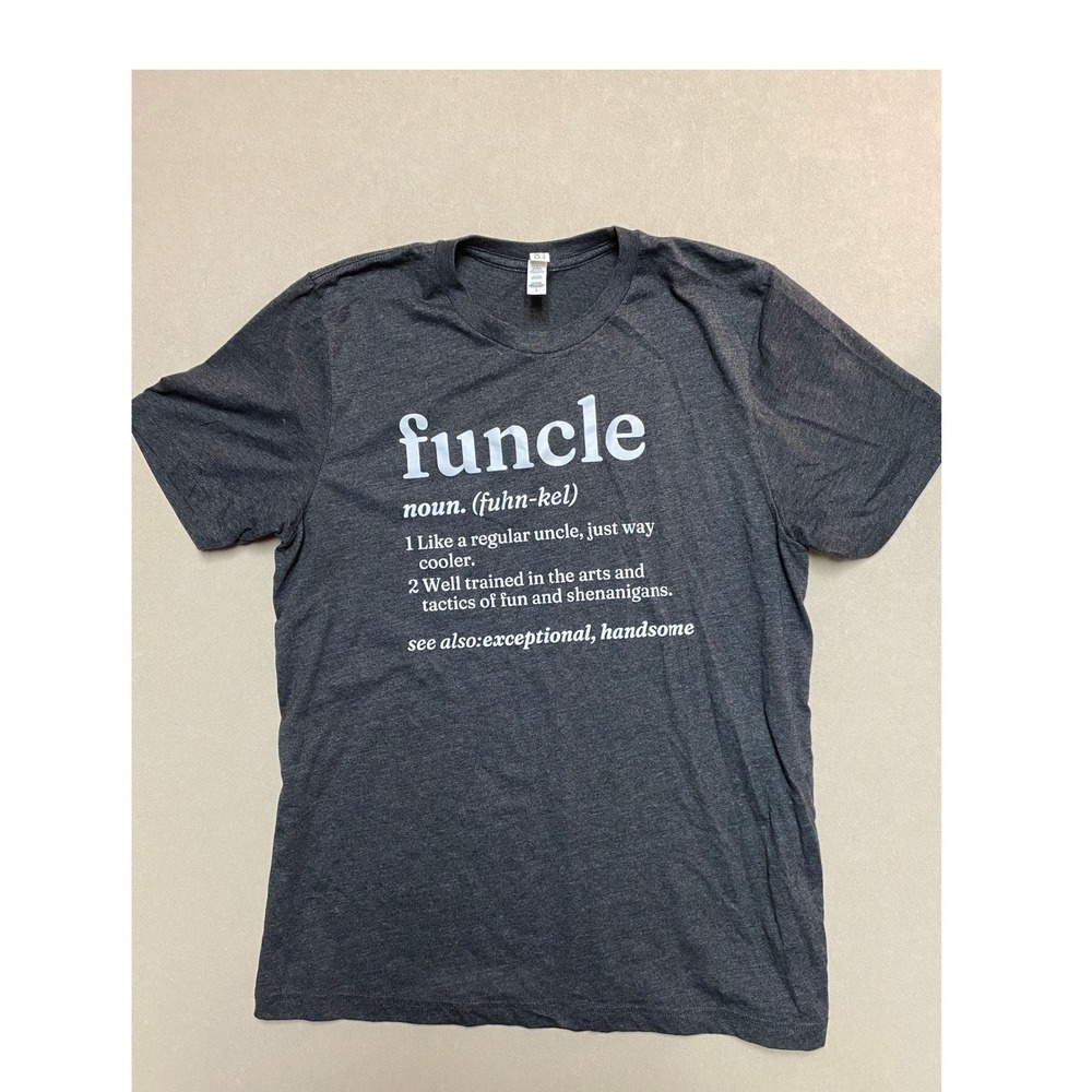 Bella Canvas Funcle Definition Graphic T-Shirt Mens Large Heather Gray Humor Tee